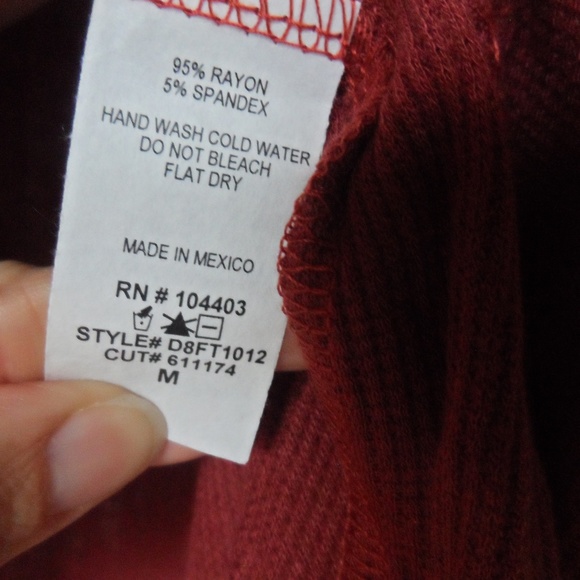 Rust Red Henley Top - Picture 3 of 6